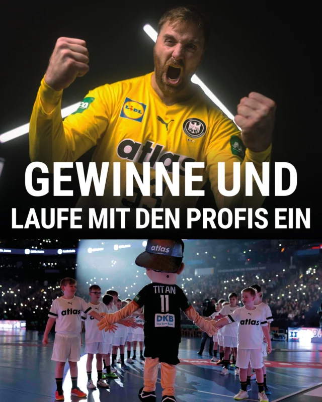 Einlaufkids gesucht! 

Ihr wollt mit Andreas Wolff & Co. Hand in Hand in die Arena einlaufen? 

ATLAS macht’s möglich! 20 Kinder einer Vereinsmannschaft (8-12 Jahre) bekommen die einmalige Chance, beim Länderspiel Deutschland vs. Türkei am 11.05.2025 um 18:00 Uhr in der Porsche-Arena in Stuttgart auf der Fläche zu stehen!

Jetzt bewerben! ➡ Link in Bio & Story

⏳ Teilnahmeschluss: 16. April 2025, 15:00 Uhr
🏆 Die Gewinner werden am 17. April 2025 von uns benachrichtigt.

📌 Hinweis: Dieses Gewinnspiel steht in keiner Verbindung zu Instagram und wird nicht von Instagram gesponsert. Es gelten unsere Teilnahmebedingungen.

 #Handball #ATLASKids