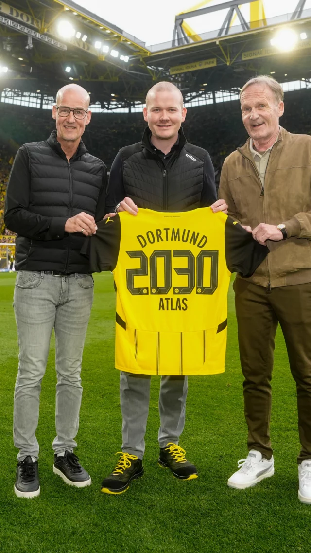 Was für ein besonderer Tag!
Letzten Samstag gab es gleich doppelt Grund zur Freude: Der BVB feierte einen Sieg und wir haben unsere Partnerschaft bis 2030 verlängert! 🖤💛
Zur Feier des Tages waren wir im Signal Iduna Park vor Ort – mit tollen Aktionen für die Fans und jeder Menge guter Stimmung!

#ATLAS #BVB #Partnerschaft2030